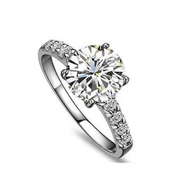 Natural Earth Mined Diamond Wedding Ring 2.45 Carats Jewelry 14K White Gold