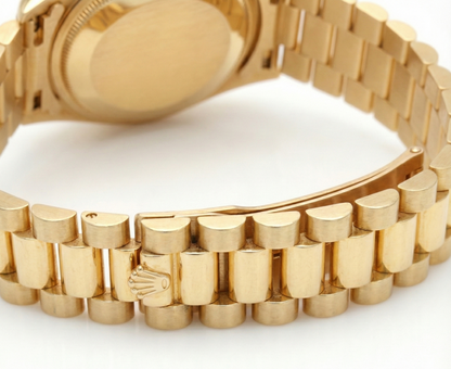 Diamond Bezel Blue Roman Dial Rolex Yg President Style Watch Dj