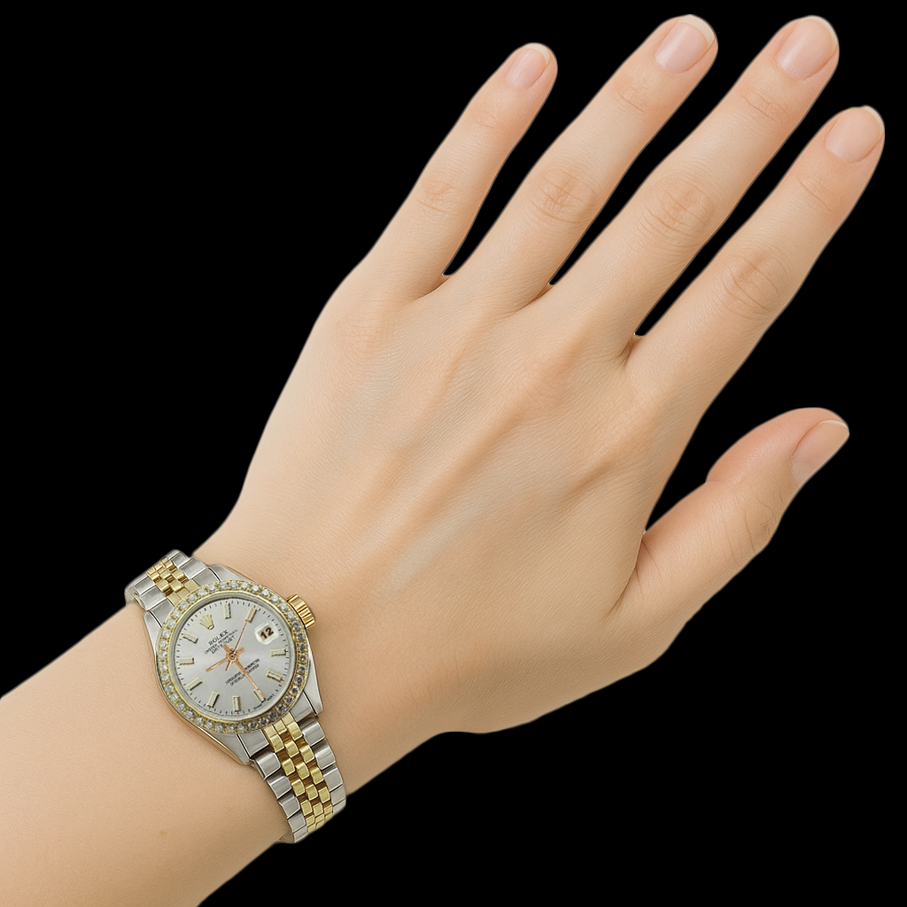 Diamond Bezel Lady Rolex Datejust Watch Two Tone Jubilee Bracelet