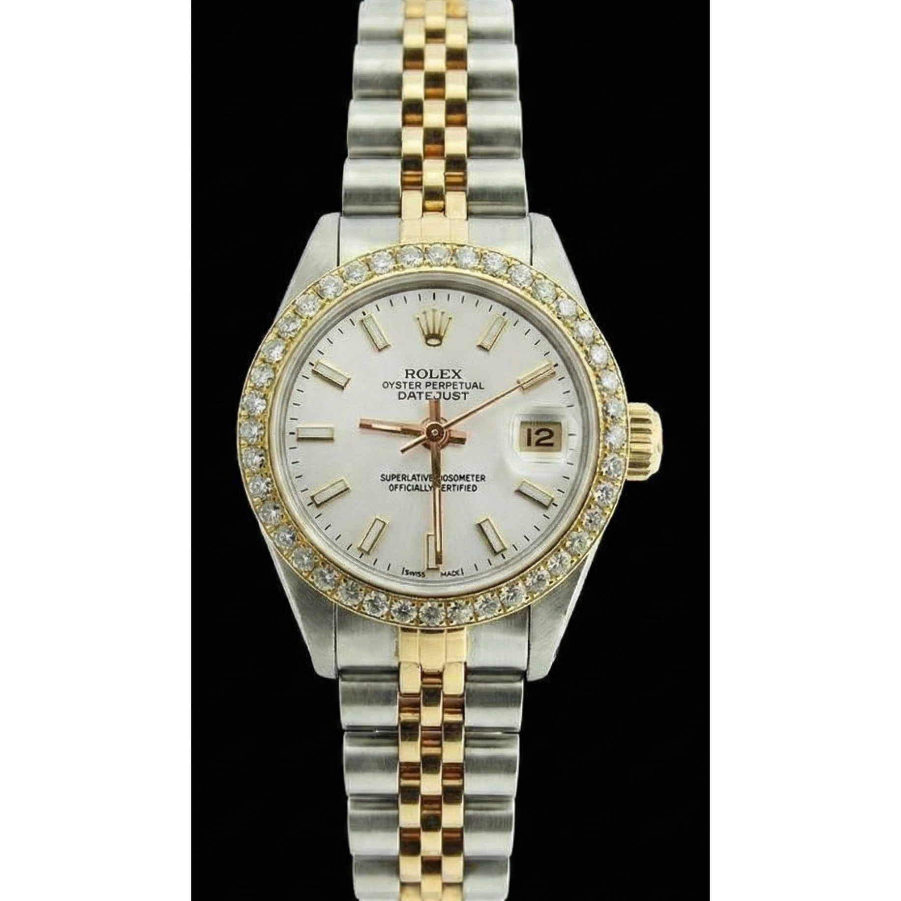 Diamond Bezel Lady Rolex Datejust Watch Two Tone Jubilee Bracelet