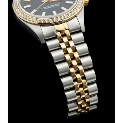 Diamond Bezel Rolex Datejust Lady Watch Dial Jubilee Ss & Gold