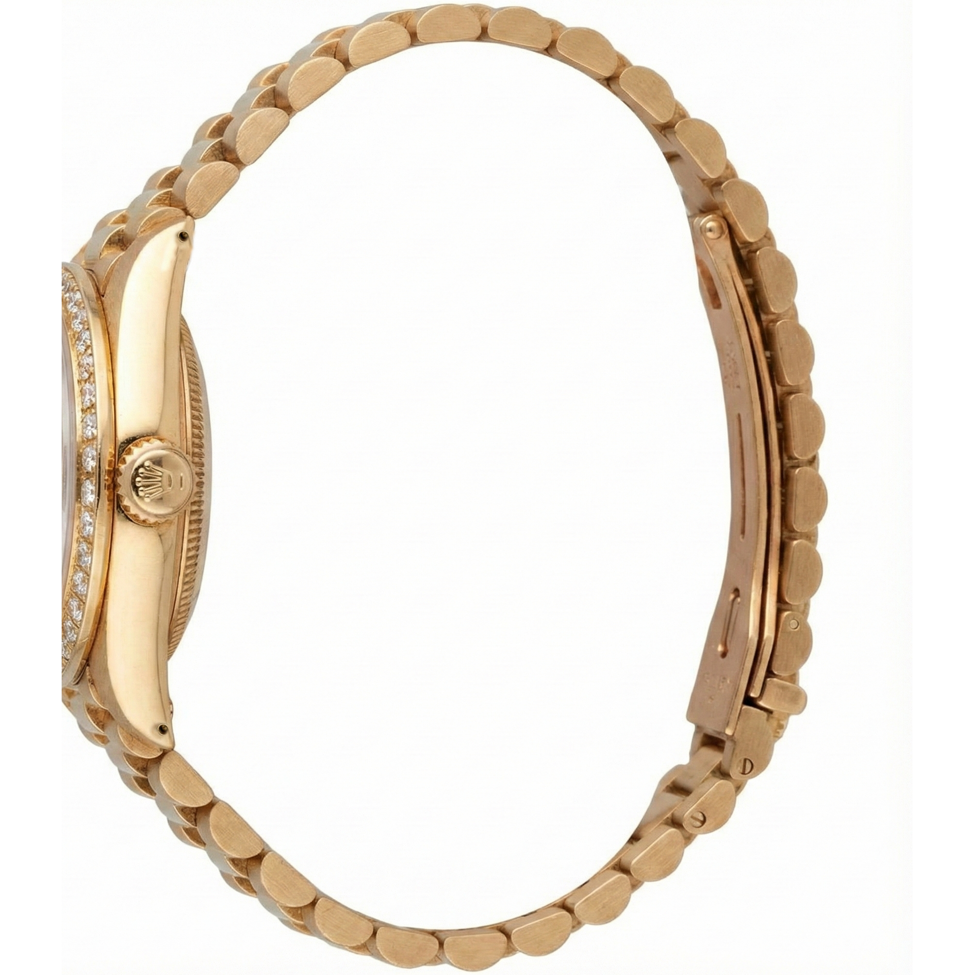 Diamond Bezel Rolex Datejust Watch Lady Presidential Style Gold