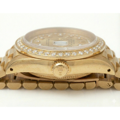Diamond Bezel Rolex Dj Model President Style Watch Double Row Dial