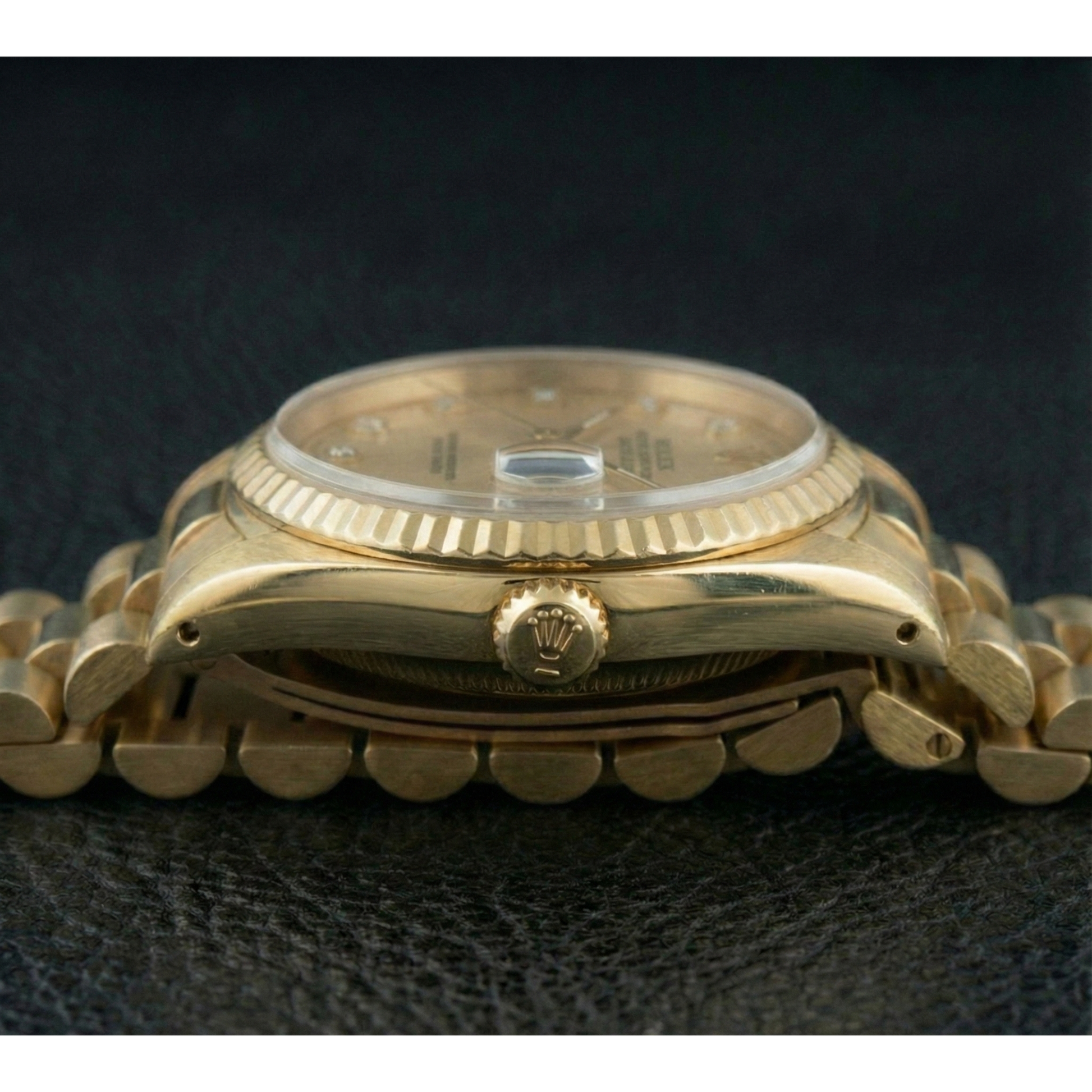 Diamond Dial Rolex Presidential Gold Watch Champagne Brushed Dial