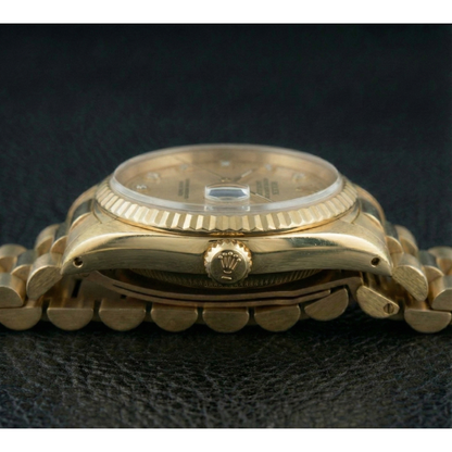 Diamond Dial Rolex Presidential Gold Watch Champagne Brushed Dial