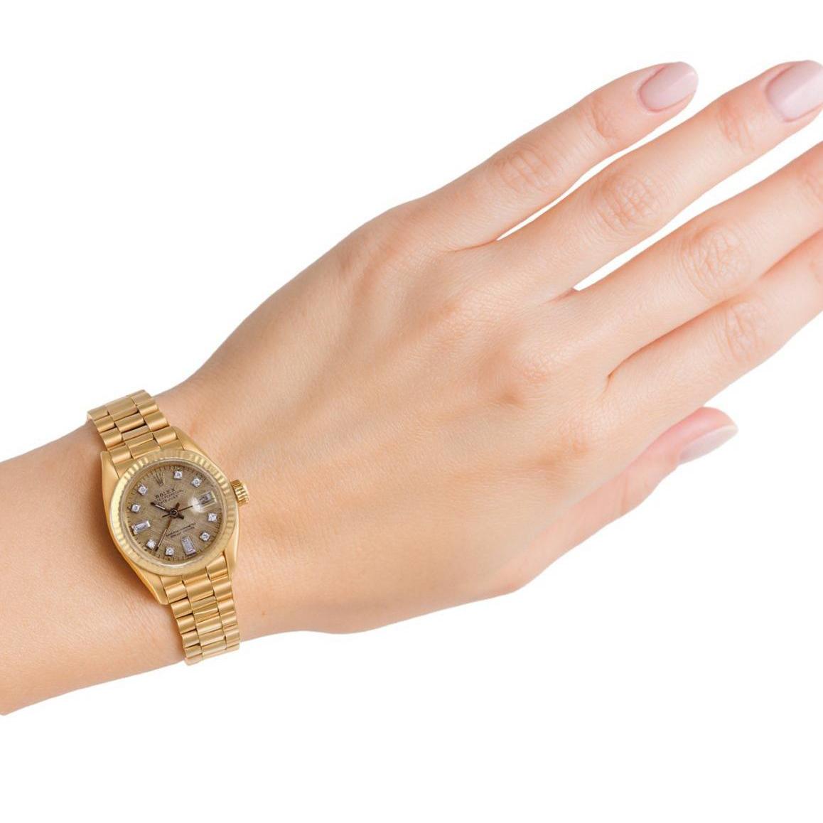 Diamond Dial Rolex Presidential Gold Watch Champagne Brushed Dial