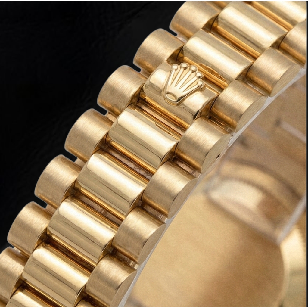 Diamond Dial Rolex Presidential Gold Watch Champagne Brushed Dial