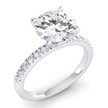 Diamond Engagement Ring 2.50 Carats Round Diamonds White Gold 14K