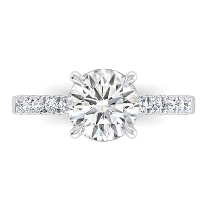 Diamond Engagement Ring 2.50 Carats Round Diamonds White Gold 14K