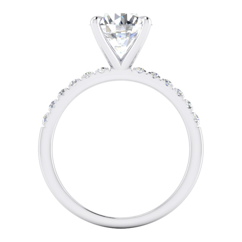 Diamond Engagement Ring 2.50 Carats Round Diamonds White Gold 14K