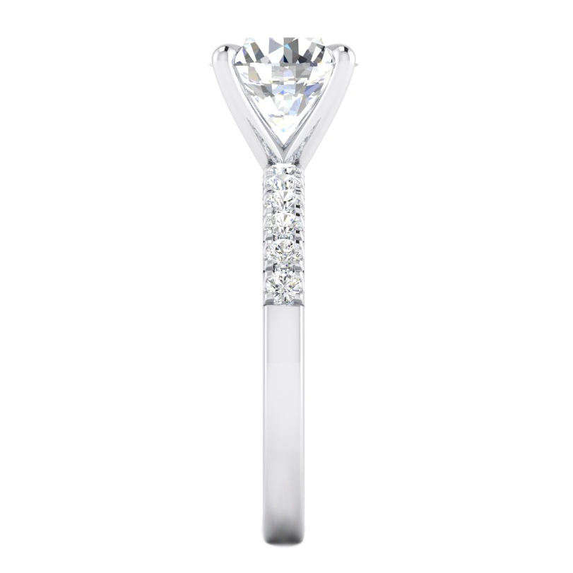 Diamond Engagement Ring 2.50 Carats Round Diamonds White Gold 14K