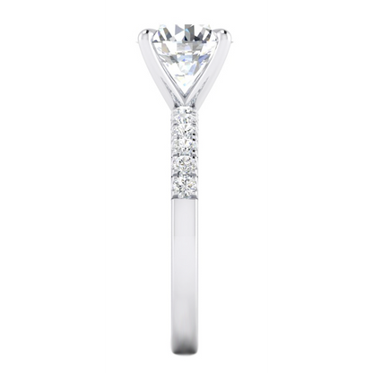 Diamond Engagement Ring 2.50 Carats Round Diamonds White Gold 14K