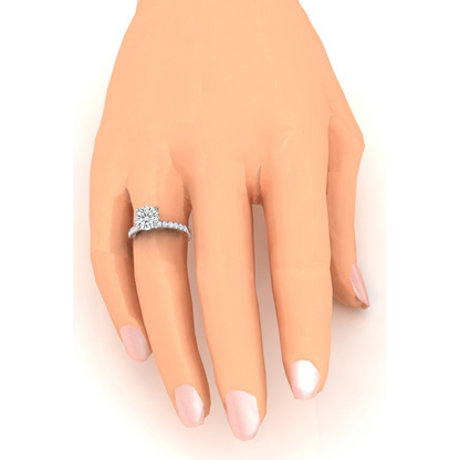 Diamond Engagement Ring 2.50 Carats Round Diamonds White Gold 14K