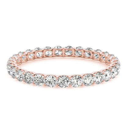 Diamond Round Lab Grown 4.25 Ct Eternity Band Handmade Ladies Jewelry