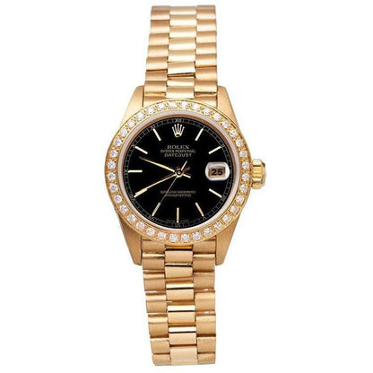 Black Stick Dial Presidential Watch Gold