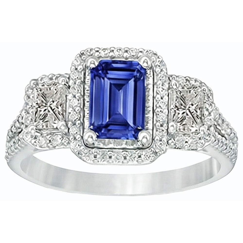natural emerald sapphire 3.50ct ring side angle
