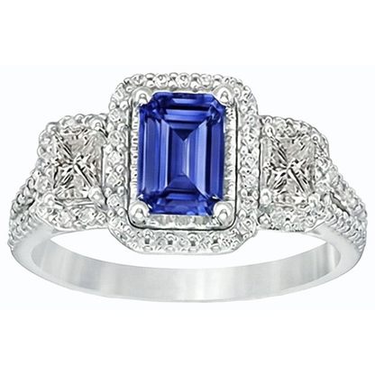 natural emerald sapphire 3.50ct ring side angle
