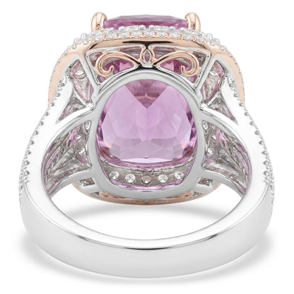 Double Halo Kunzite Ring