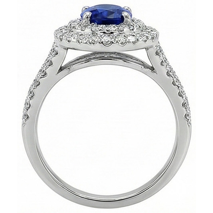 natural round sapphire 11.25ct ring side angle