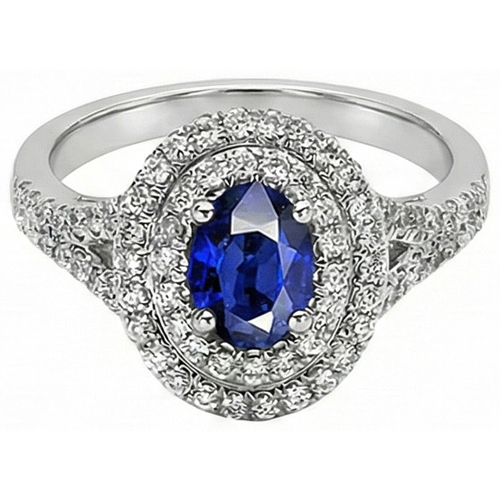 natural round sapphire 11.25ct ring close up detail