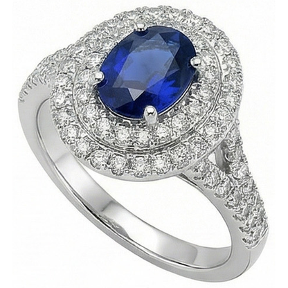 natural round sapphire 11.25ct ring top view