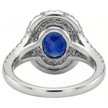 natural round sapphire 11.25ct ring on white background
