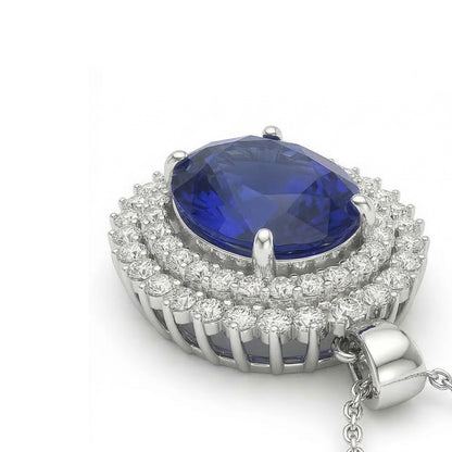 lab grown round sapphire 4.75ct pendant top view