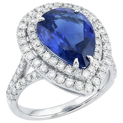 natural round sapphire 6.50ct ring side angle