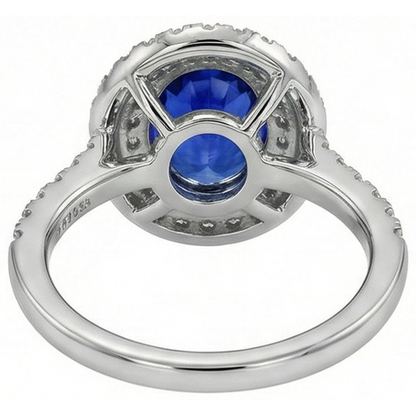 Double Halo Sri Lanka Natural Earth Mined Diamond Ring