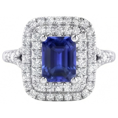 natural emerald sapphire 4ct ring front view