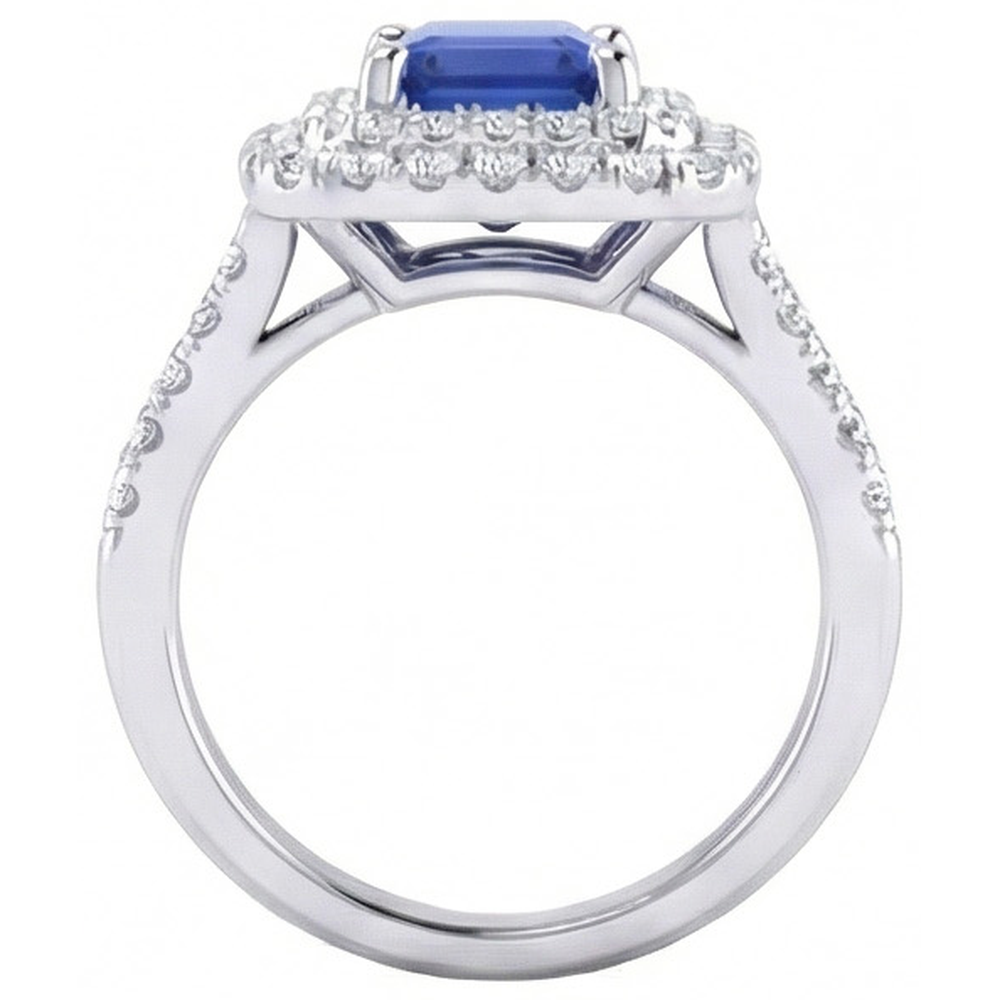 natural emerald sapphire 4ct ring on white background
