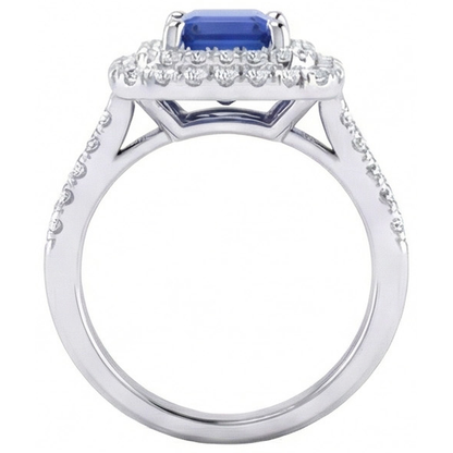 natural emerald sapphire 4ct ring on white background