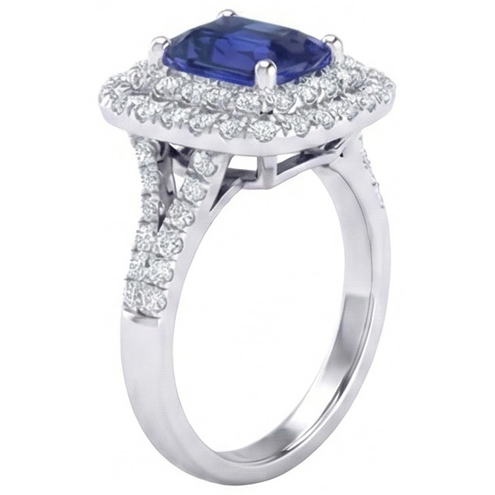 natural emerald sapphire 4ct ring close up detail