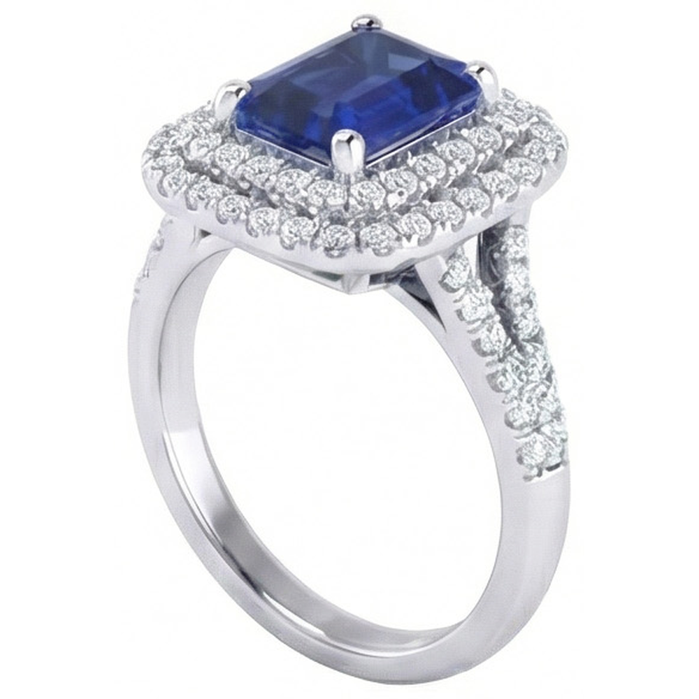 natural emerald sapphire 4ct ring side angle