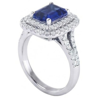 natural emerald sapphire 4ct ring side angle