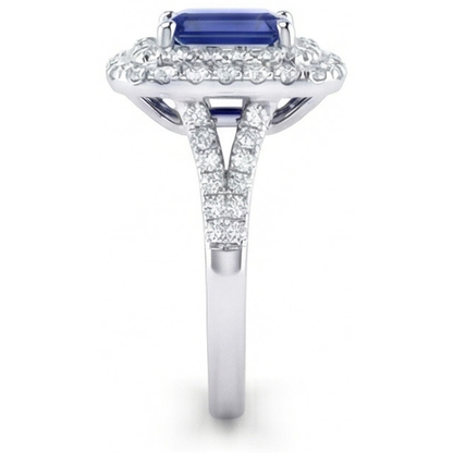 natural emerald sapphire 4ct ring profile view