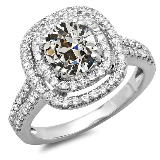 Double Halo Old Miner Diamond Ring
