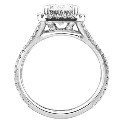 Double Shank Halo Cushion Old Miner Lab Grown Diamond Ring 10.50 Carats