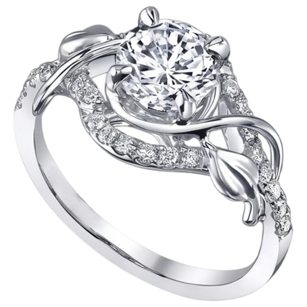 Eagle Claws Round Real Natural Earth Mined Diamond Engagement Ring 1.75 Carats White Gold 14K