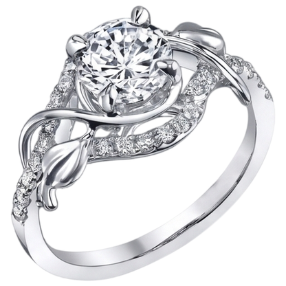Eagle Claws Round Real Natural Earth Mined Diamond Engagement Ring 1.75 Carats White Gold 14K