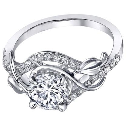 Eagle Claws Round Real Natural Earth Mined Diamond Engagement Ring 1.75 Carats White Gold 14K