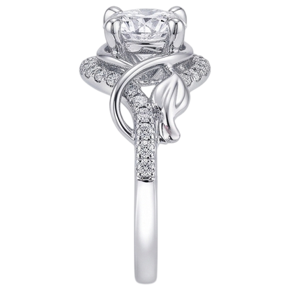 Eagle Claws Round Real Natural Earth Mined Diamond Engagement Ring 1.75 Carats White Gold 14K