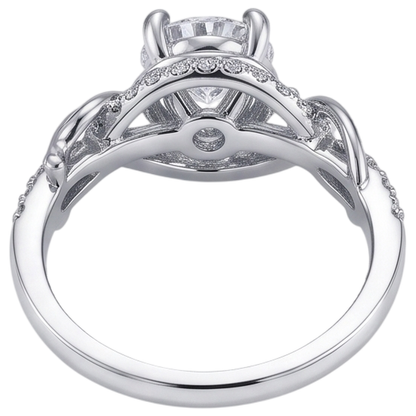 Eagle Claws Round Real Natural Earth Mined Diamond Engagement Ring 1.75 Carats White Gold 14K