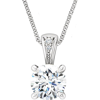 Eagle Claws GIA CERTIFIED Lab Grown Diamond Pendant Necklace 14K White Gold