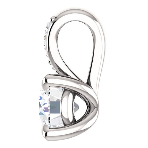 Eagle Claws GIA CERTIFIED Lab Grown Diamond Pendant Necklace 14K White Gold