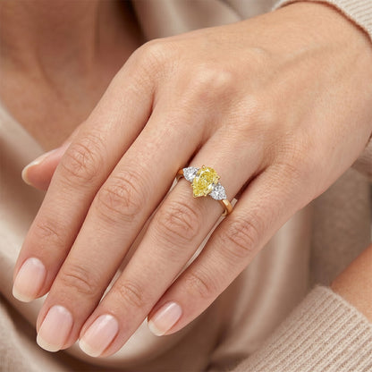 Earth-Mined VVS Clarity Yellow Canary Diamond Statement Ring 1 ct