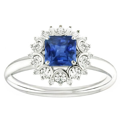 Edwardian Sapphire And Natural Earth Mined Diamond Ring For Women