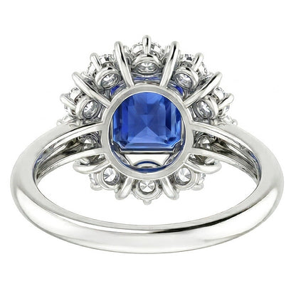 Edwardian Sapphire And Natural Earth Mined Diamond Ring For Women