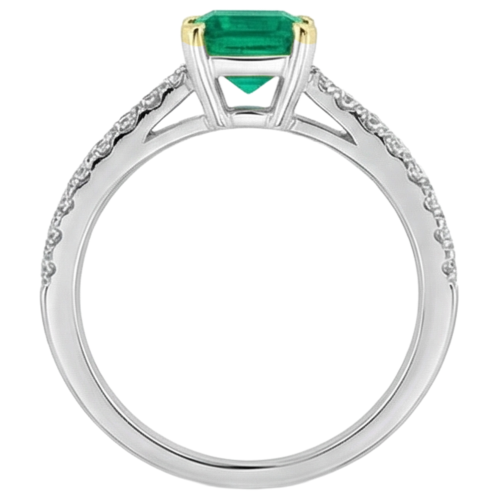 Natural Real ( Not Lab Grown ) Elegant Diamond Gemstone Ring Green Emerald GIA Stone