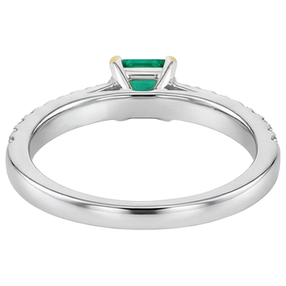 Natural Real ( Not Lab Grown ) Elegant Diamond Gemstone Ring Green Emerald GIA Stone